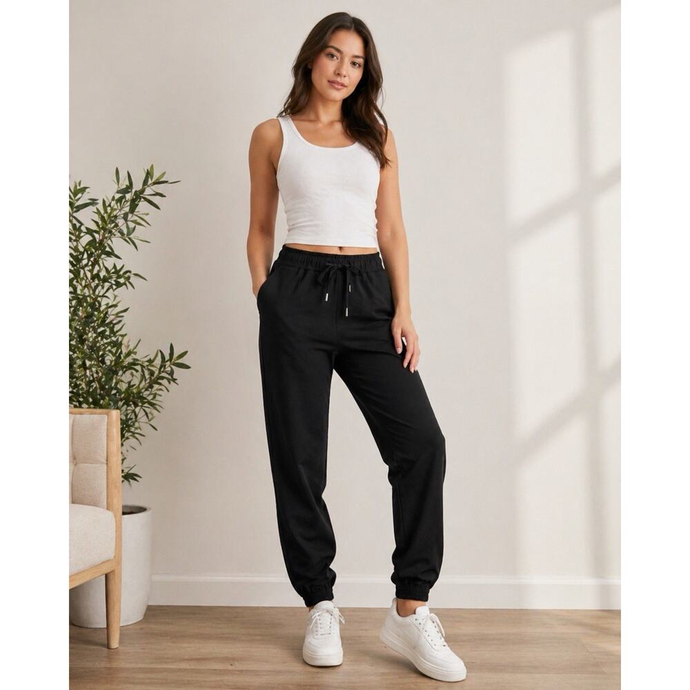 NEW Wildfang The Empower Drawstring Pants Black Small Jogger Comfy Casual Pants
